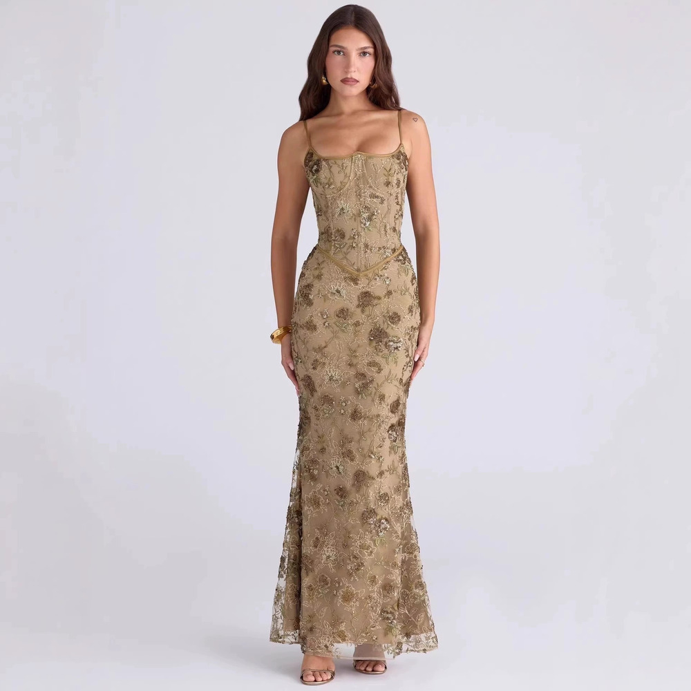 ZARA Elegant Sexy Low Cut Sleeveless Backless Lace Up Bodycon Dress